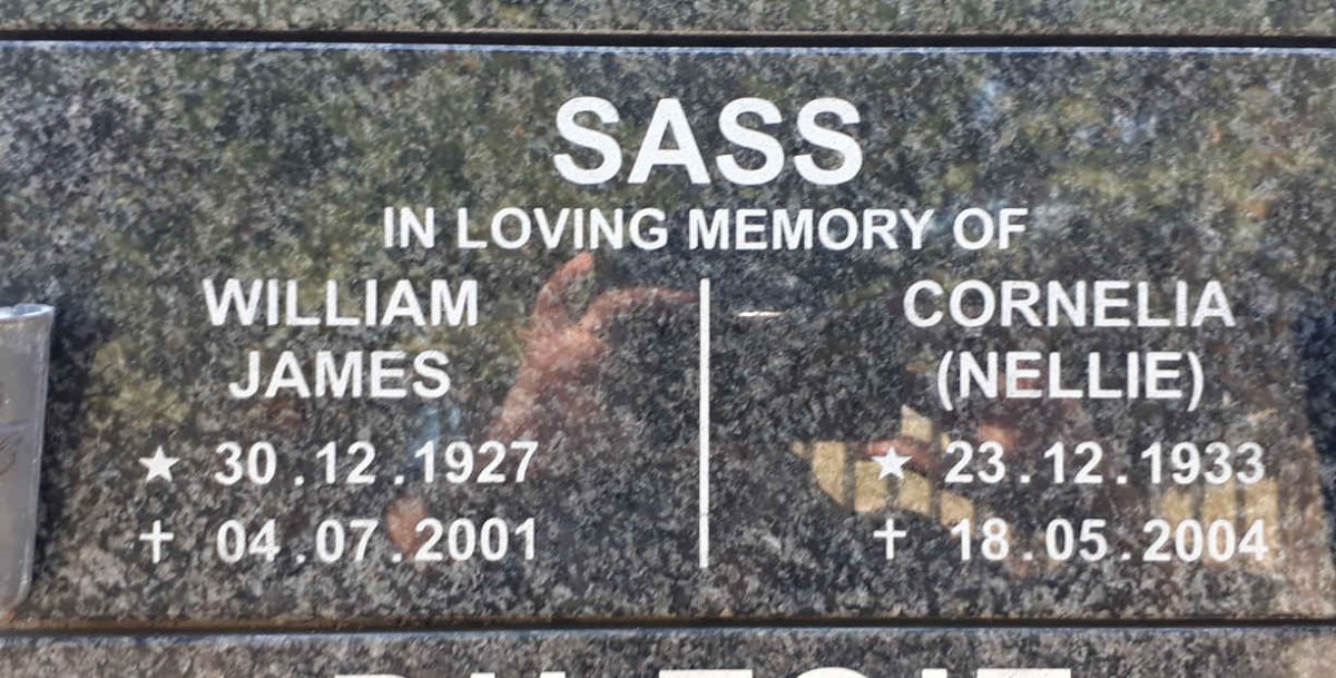 SASS William James 1927-2001 &amp; Cornelia 1933-2004