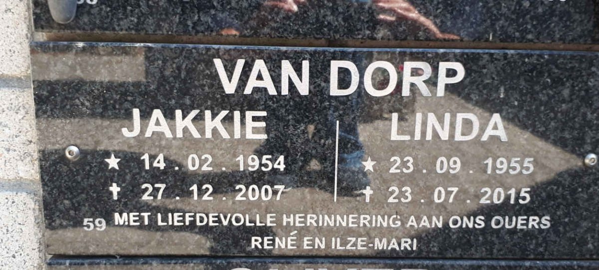 DORP Jakkie, van 1954-2007 &amp; Linda 1955-2015