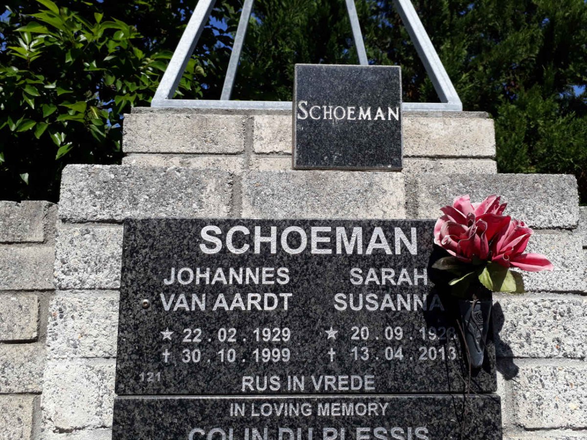 SCHOEMAN Johannes Van Aardt 1929-1999 &amp; Sarah Susanna 1926-2013