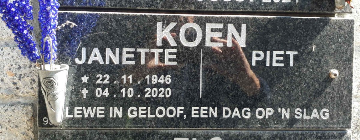 KOEN Piet &amp; Janette 1946-2020