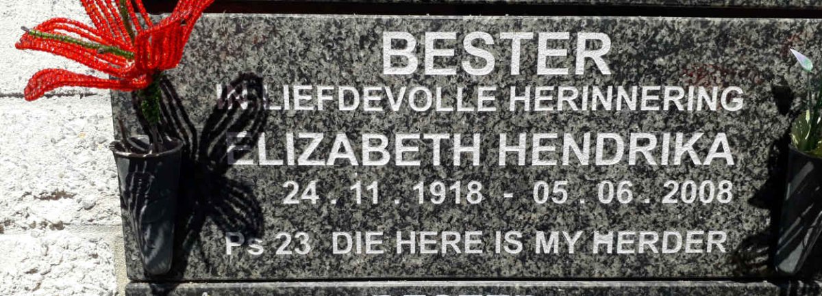 BESTER Elizabeth Hendrika 1918-2008