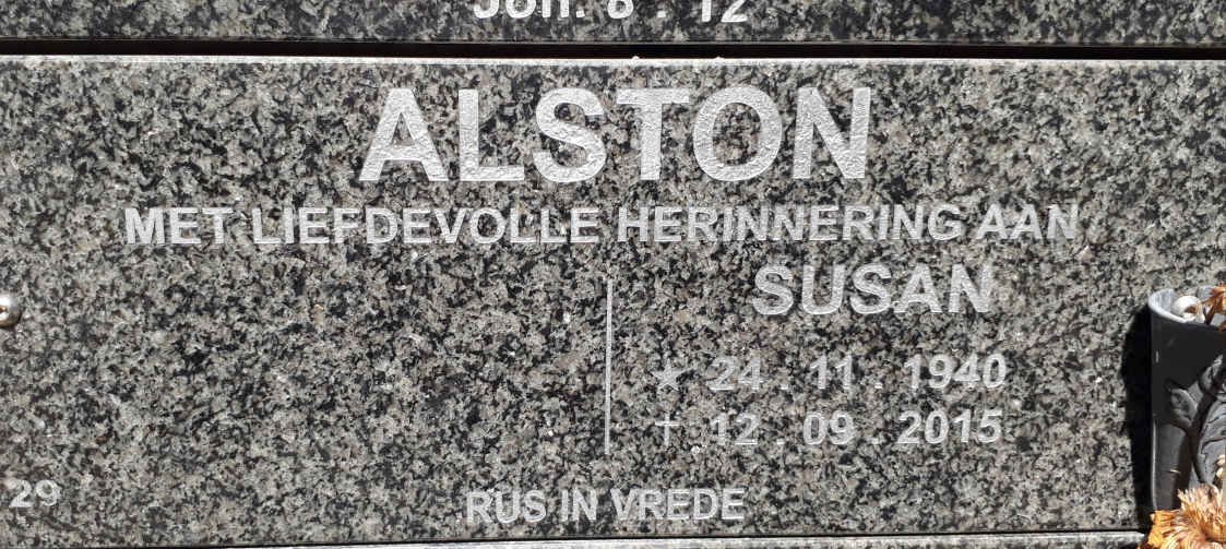 ALSTON Susan 1940-2015