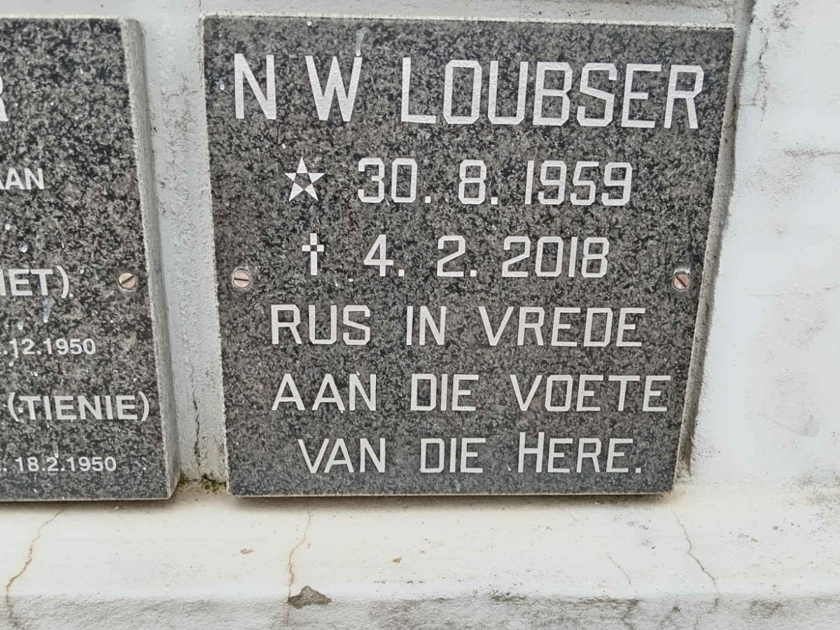 LOUBSER N.W. 1959-2018