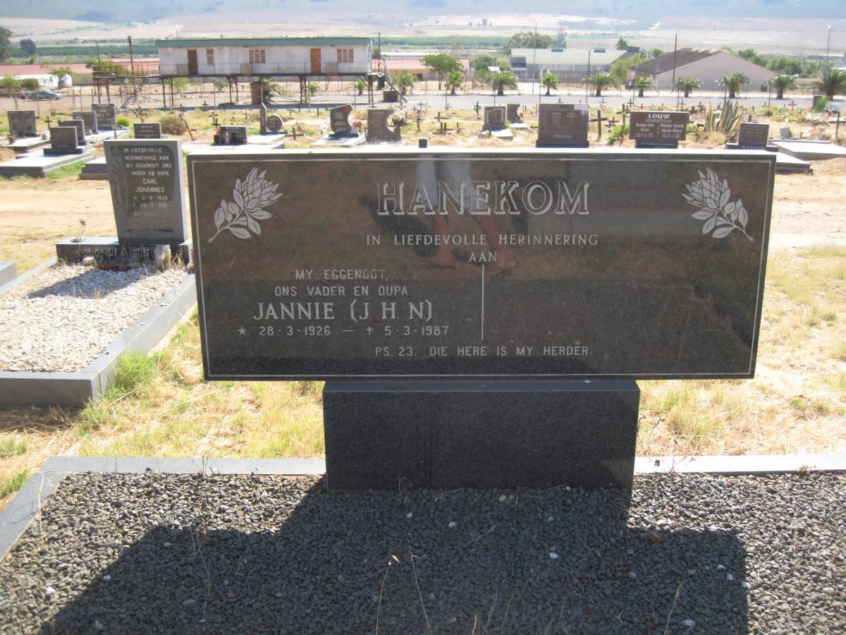 HANEKOM J.H.N. 1926-1987