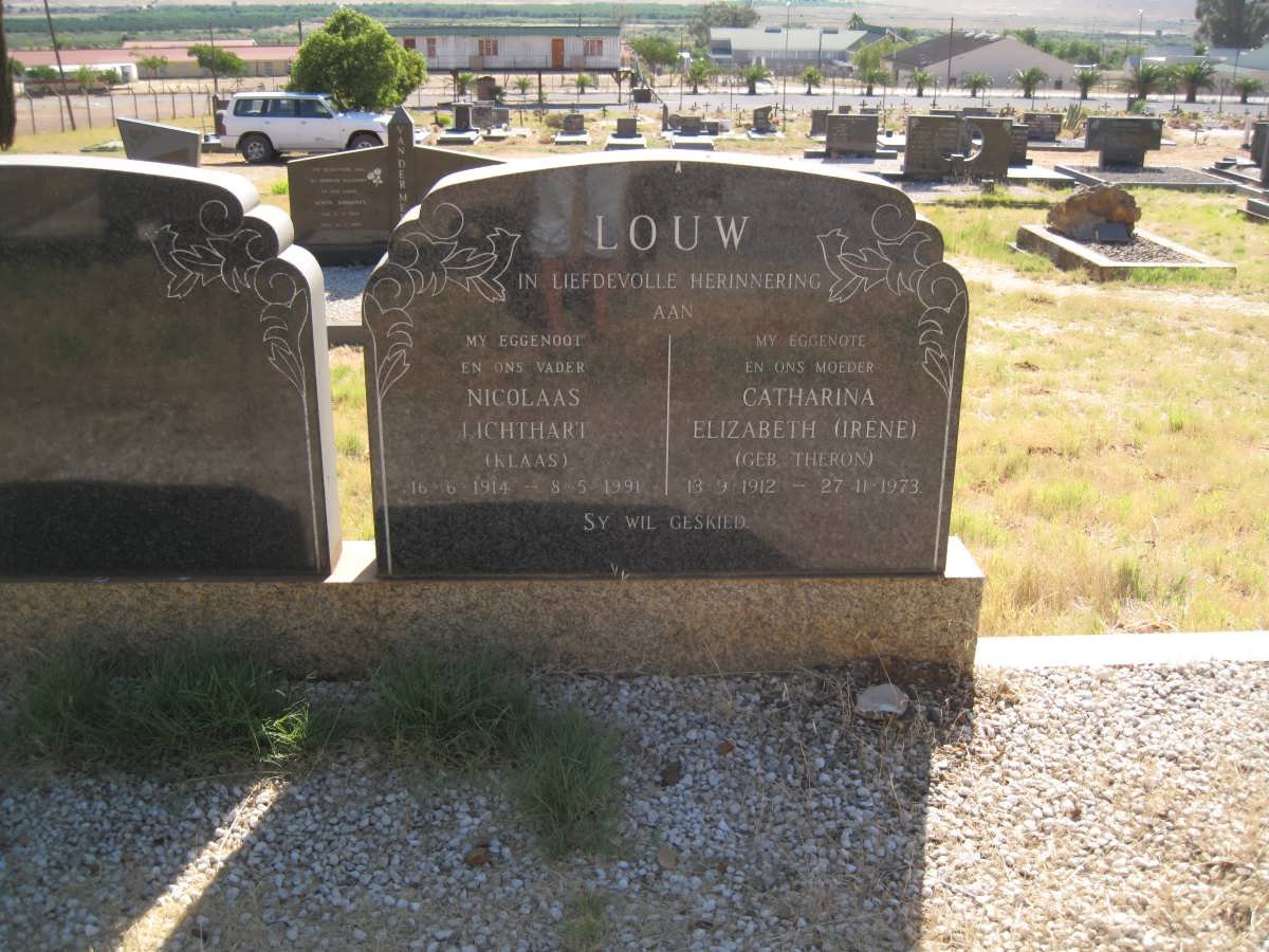 LOUW Nicolaas Lichthart 1914-1991 &amp; Catharina Elizabeth THERON 1912-1972
