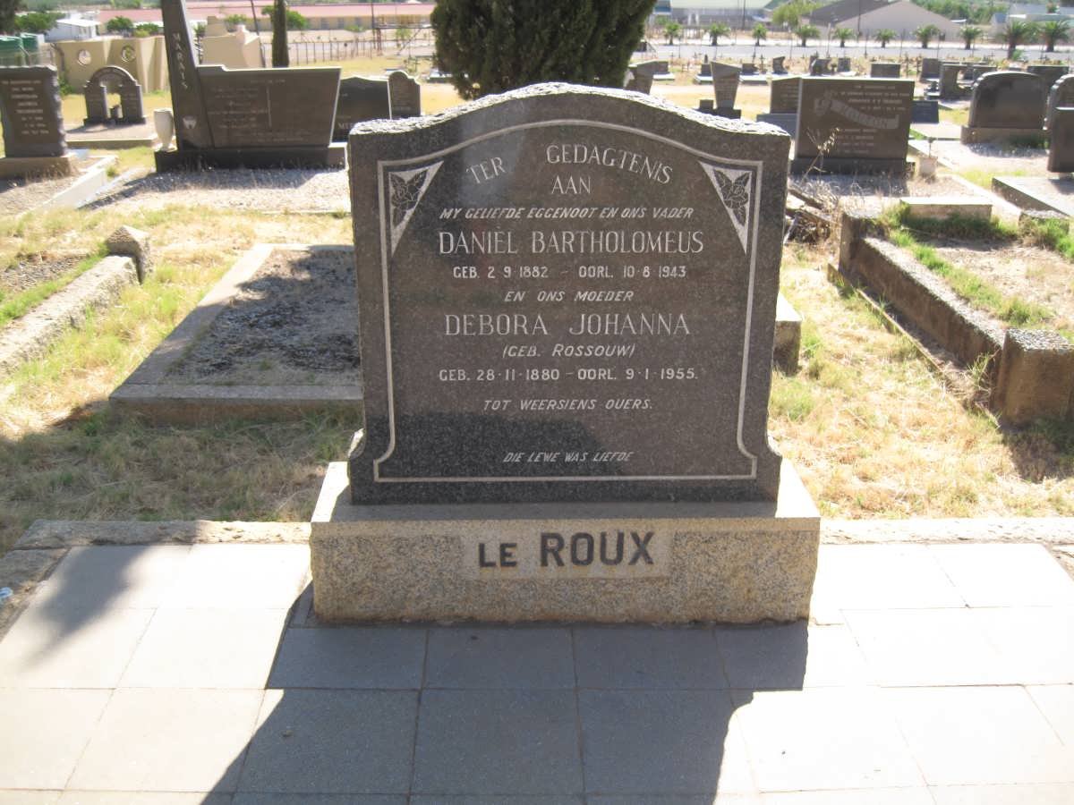 ROUX Daniel Bartholomeus 1882-1943 &amp; Debora Johanna ROSSOUW 1880-1955