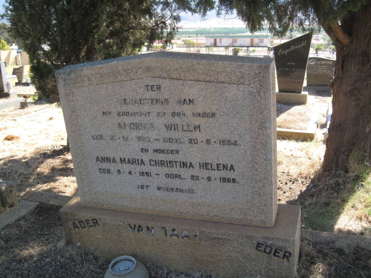 TAAK Andries Willem, van 18??-1954 &amp; Anna Maria Christina Helena 1891-1968