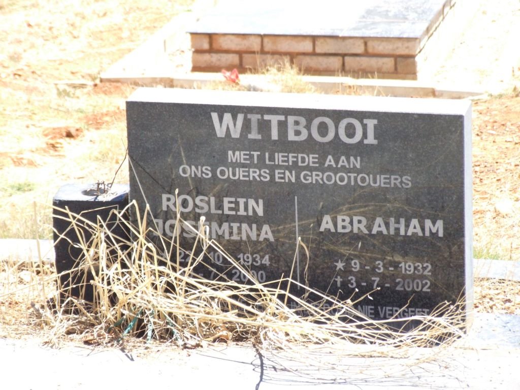 WITBOOI Abraham 1932-2002 &amp; Roslein Josemina 1934-2000