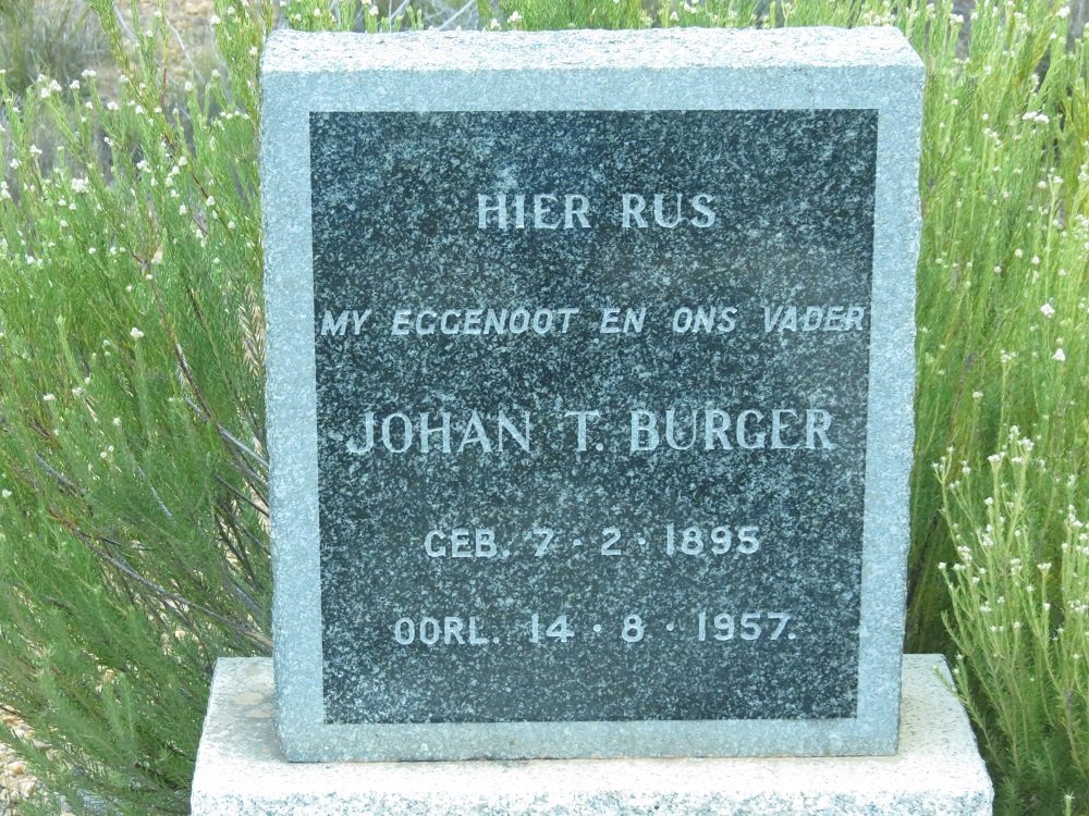 BURGER Johannes Theodorus 1895-1957