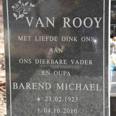 ROOY Barend Michael, van 1923-2010