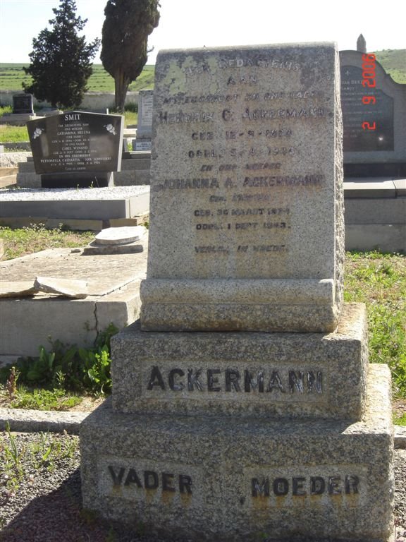 ACKERMAN Hendrik C. 1874-1940 &amp; Johanna A.  KIRSTEN 1874-1943