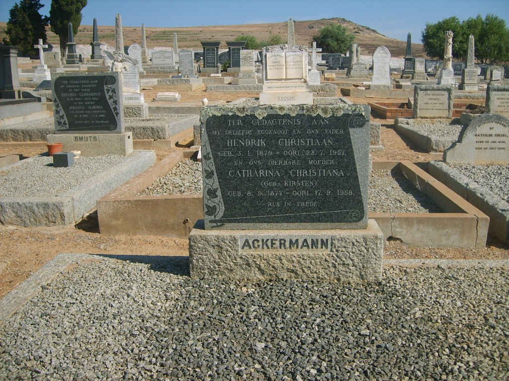 ACKERMANN Hendrik Christiaan 1879-1957 &amp; Catharina Christiana KIRSTEN 1877-1958