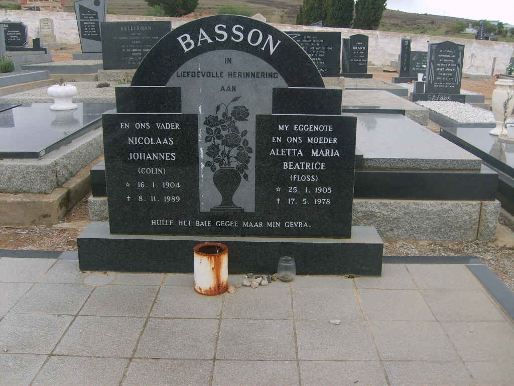 BASSON Nicolaas Johannes 1904-1989 &amp; Aletta Maria Beatrice 1905-1978