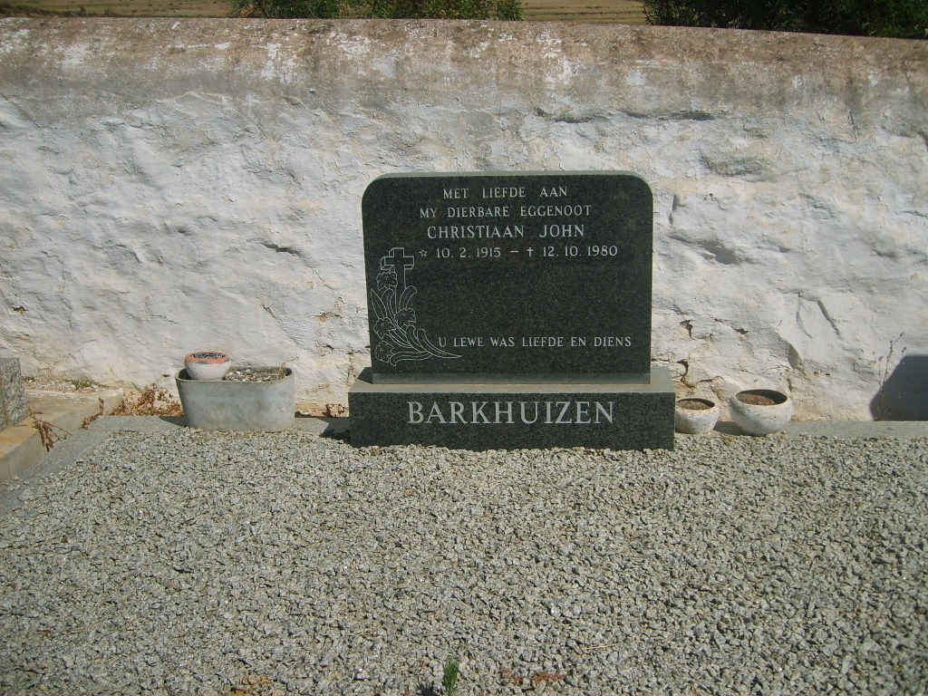 BARKHUIZEN Christiaan John 1915-1980