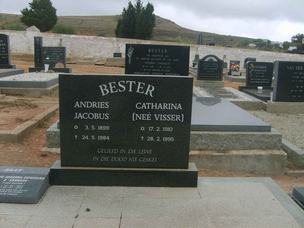 BESTER Andries Jacobus 1899-1984 &amp; Catharina VISSER 1910-1995