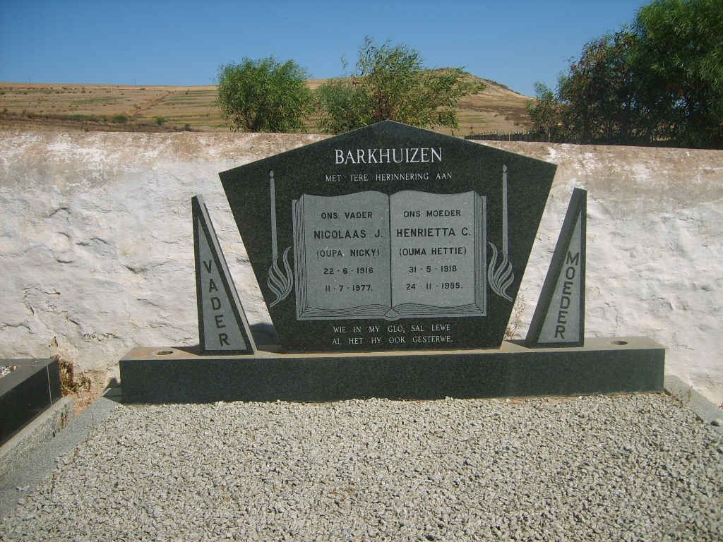 BARKHUIZEN Nicolaas J. 1916-1977 &amp; Henrietta C. 1918-1985
