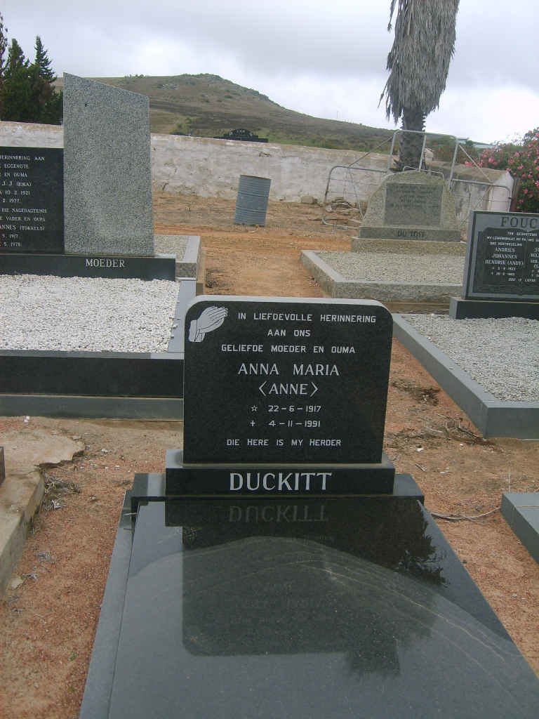 DUCKITT Anna Maria 1917-1991