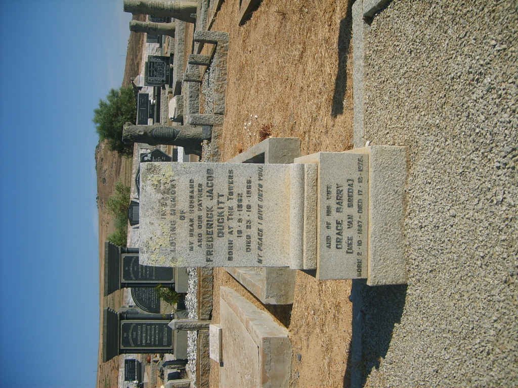 DUCKITT Frederick Jacob 1882-1968 &amp; Grace Barry VAN BREDA 1887-1975
