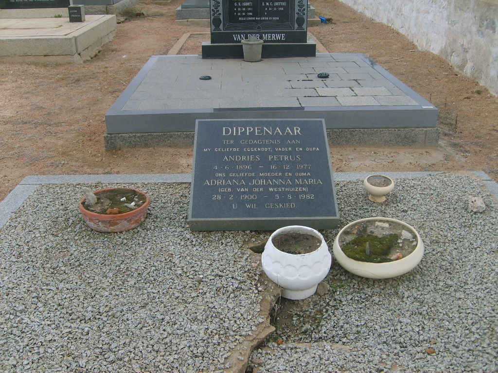 DIPPENAAR Andries Petrus 1896-1977 &amp; Adriana Johanna Maria VAN DER WESTHUIZEN 1900-1982