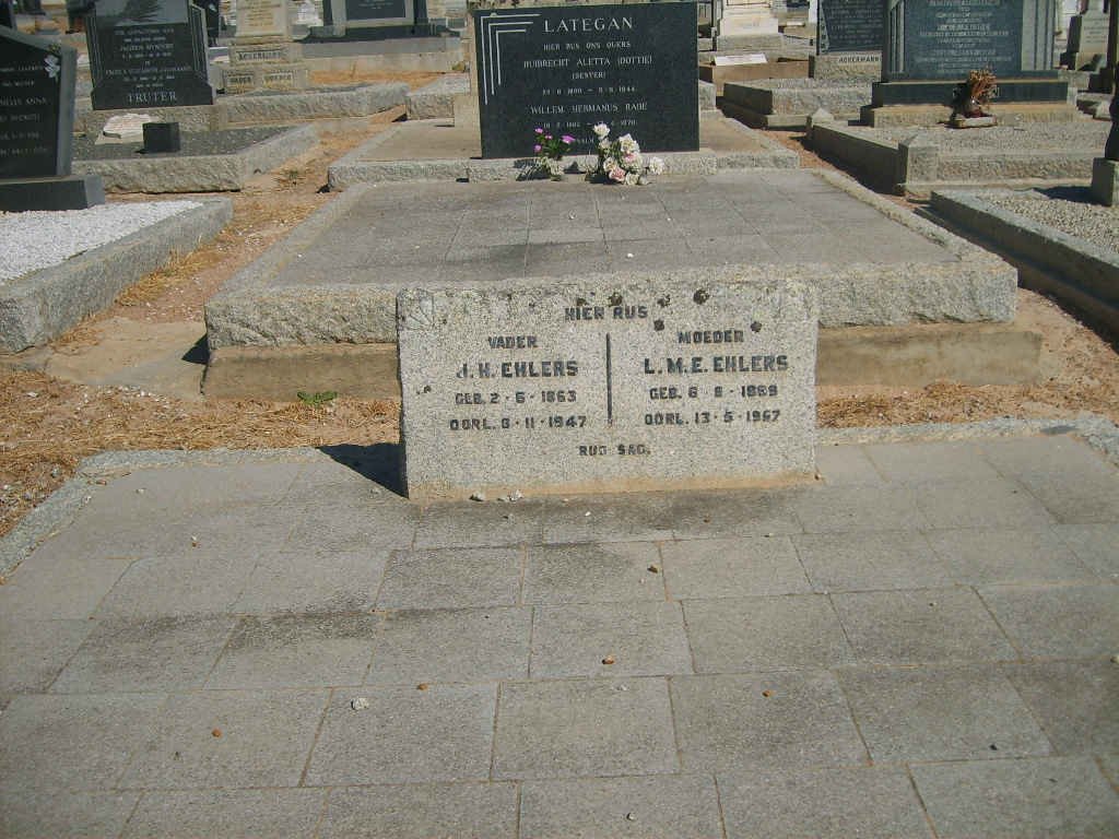 EHLERS J.H. 1863-1947 &amp; L.M.E. 1869-1967