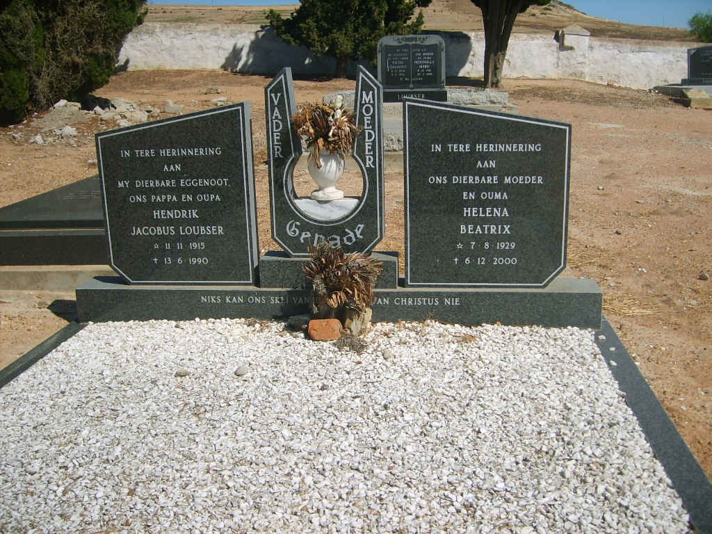GENADE Hendrik Jacobus Loubser 1915-1990 &amp; Helena Beatrix 1929-2000