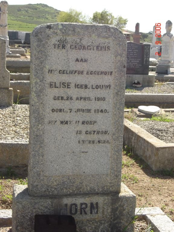 HORN Elise nee LOUW 1910-1940