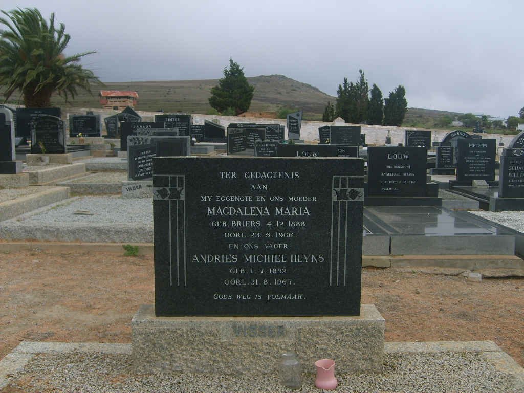 HEYNS Andries Michiel 1892-1967 &amp; Magdalena Maria BRIERS 1888-1966