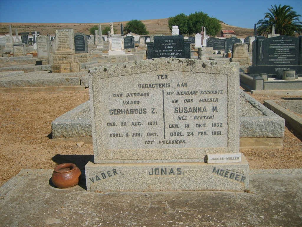 JONAS Gerhardus Z. 1871-1957 &amp; Susanna M. BESTER 1872-1951