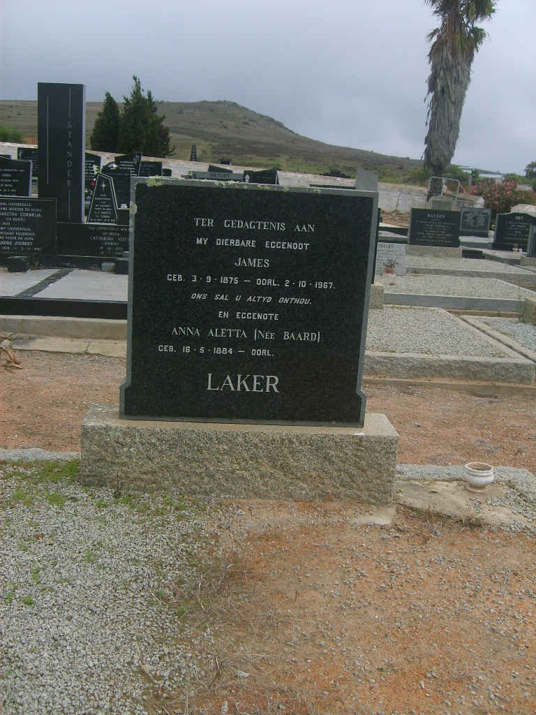 LAKER James 1875-1967 &amp; Anna Aletta BAARD 1884-