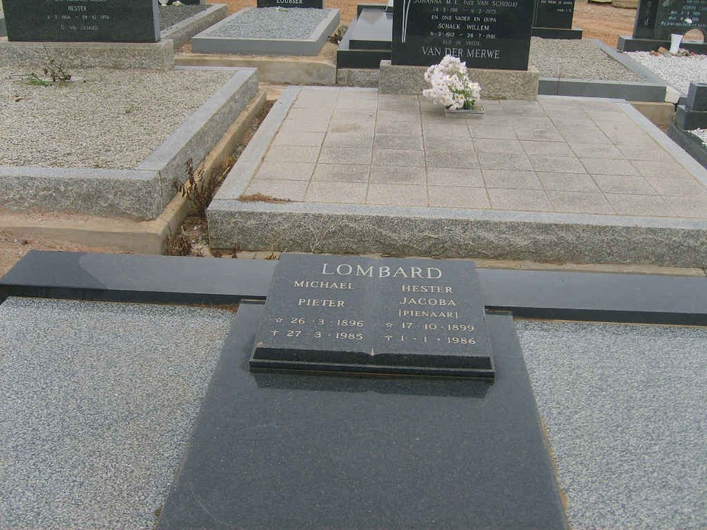 LOMBARD Michael Pieter 1896-1985 &amp; Hester Jacoba PIENAAR 1899-1986