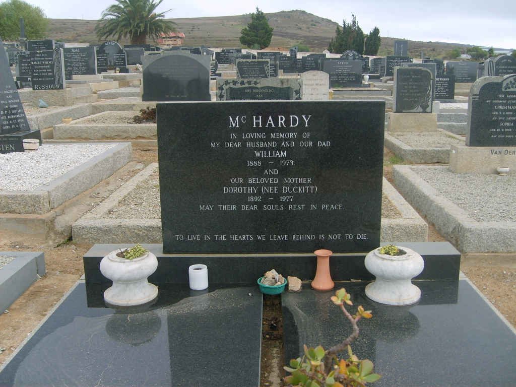McHARDY William 1888-1973 &amp; Dorothy DUCKITT 1892-1977