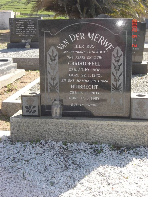 MERWE Christoffel, van der 1908-1970 &amp; Huibrecht 1907-1987