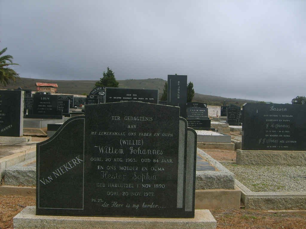 NIEKERK Willem Johannes, van -1963 &amp; Hester Sophia HABEUTZEL 1890-1977