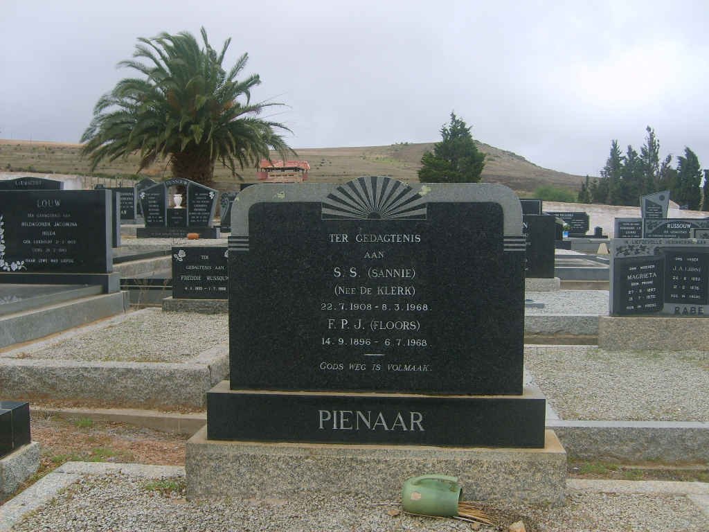 PIENAAR F.P.J. 1896-1968 &amp; S.S. DE KLERK 1908-1968
