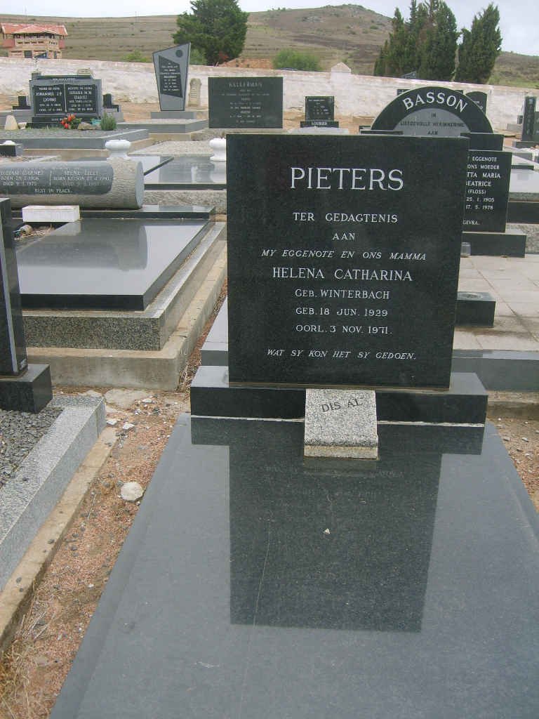 PIETERS Helena Catharina nee WINTERBACH 1929-1971