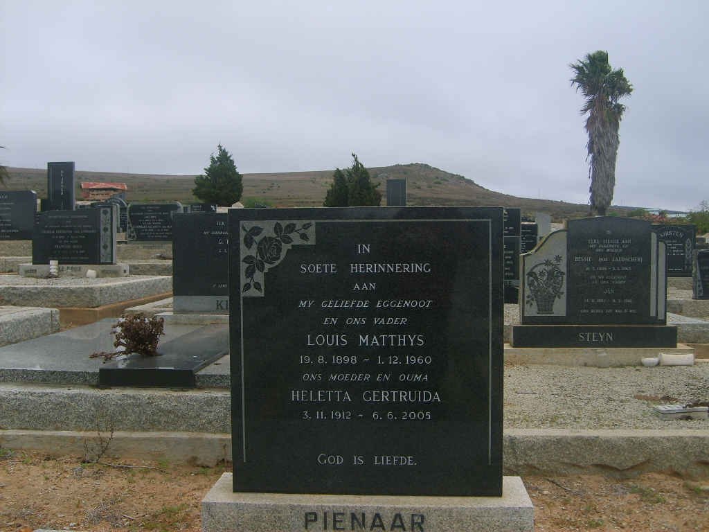 PIENAAR Louis Matthys 1898-1960 &amp; Heletta Gertruida 1912-2005