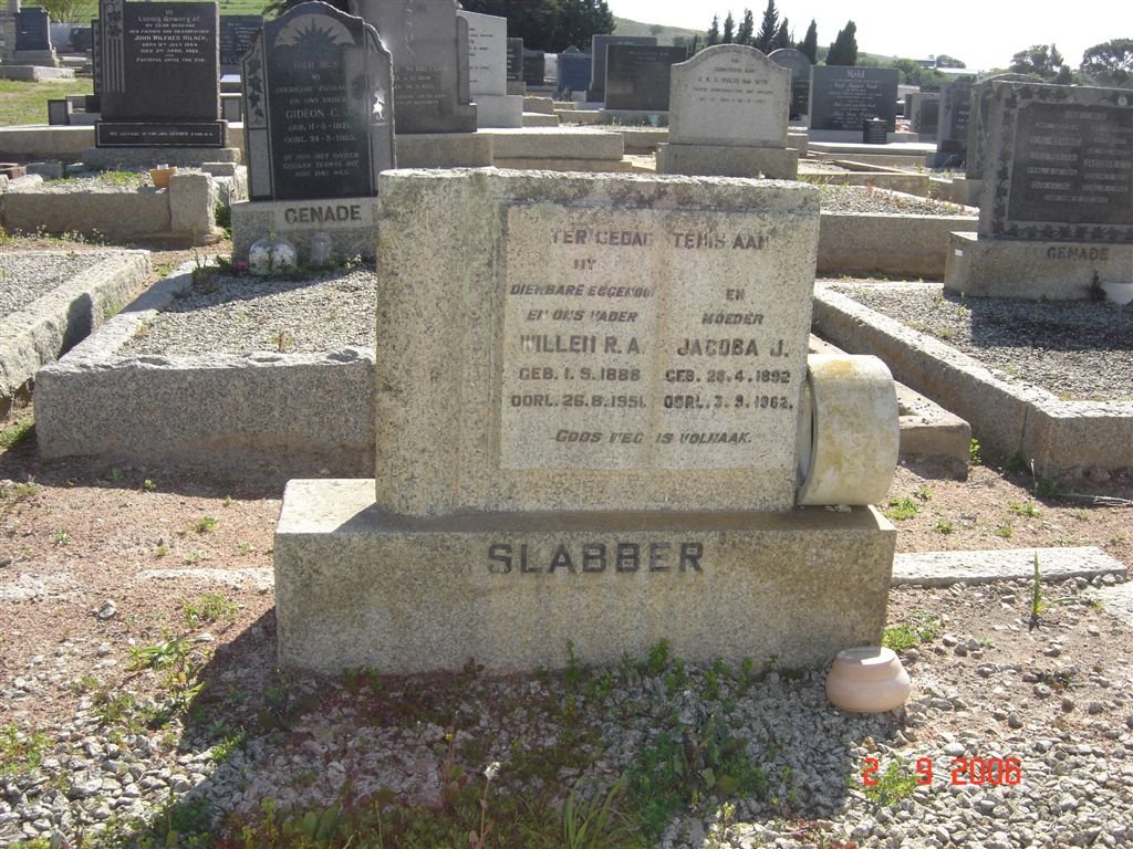 SLABBER Willem R.A. 1888-1951 &amp; Jacoba J. 1892-1962