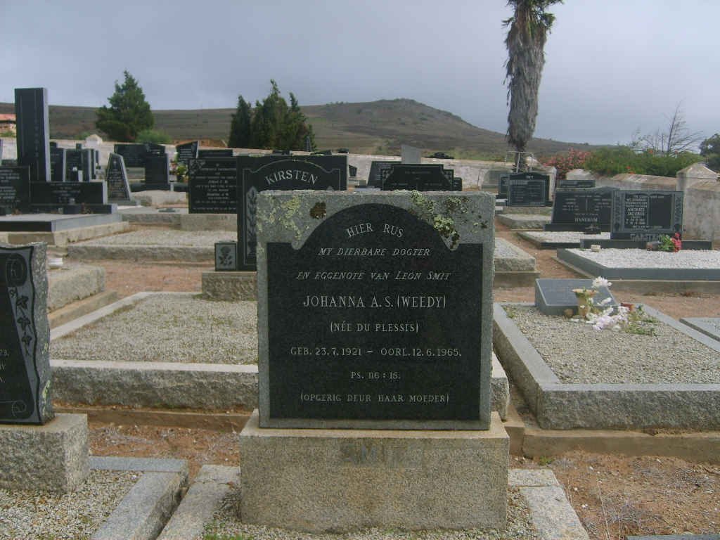 SMIT Johanna A.S. nee DU PLESSIS 1921-1965