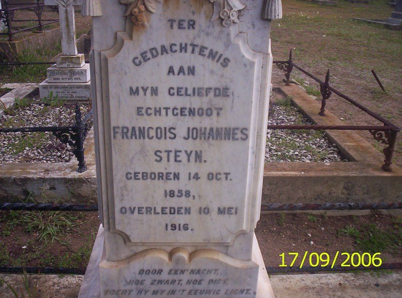 STEYN Francois Johannes 1858-1916