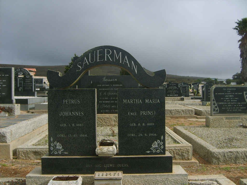 SAUERMAN Petrus Johannes 1883-1964 &amp; Martha Maria PRINS 1889-1964
