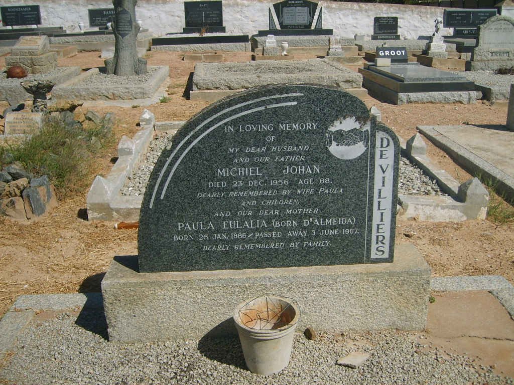 VILLIERS Michiel Johan, de -1956 &amp; Paula Eulalia D'ALMEIDA 1886-1967