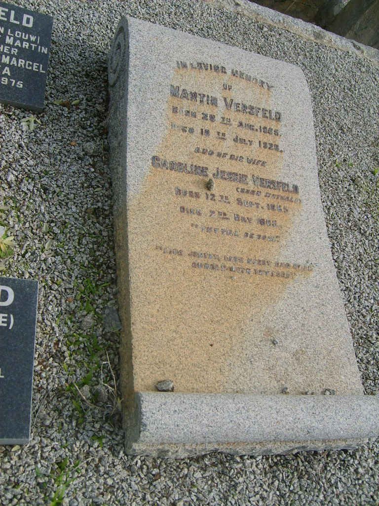 VERSFELD Martin 1865-192? &amp; Caroline Jessie 1865-1???