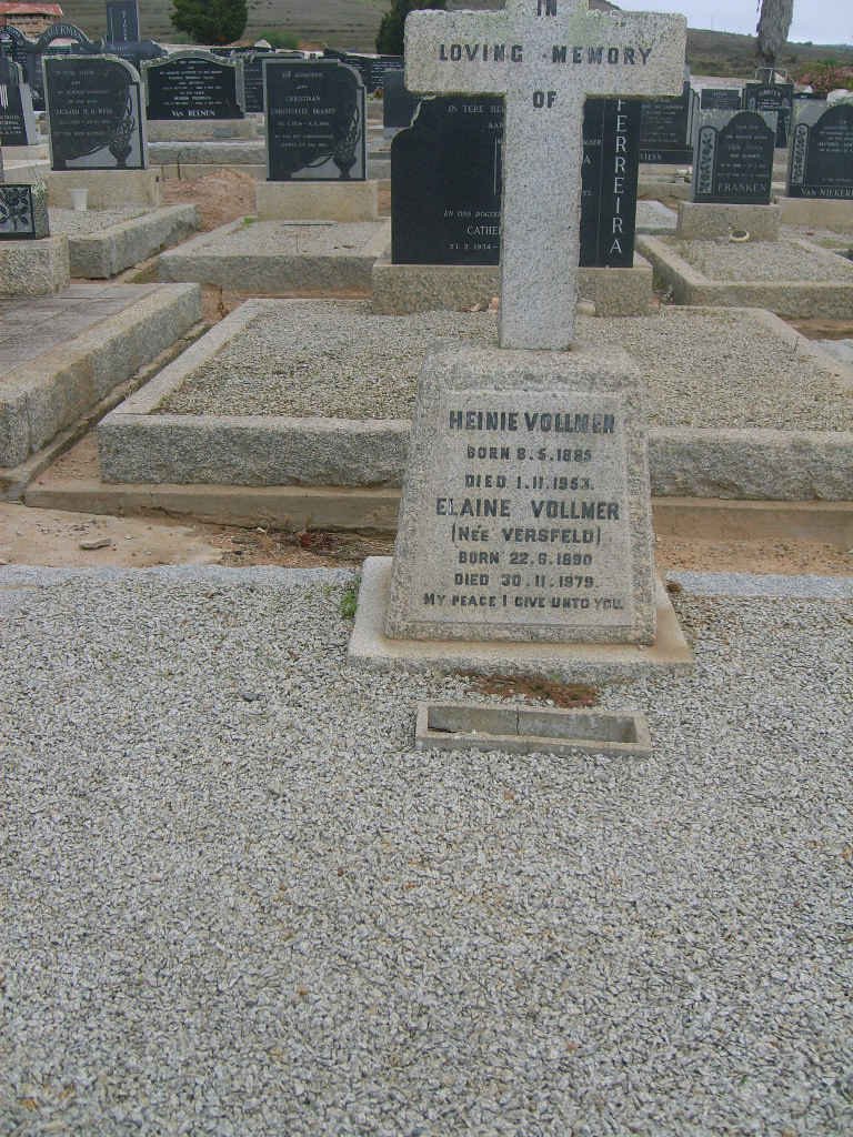 VOLLMER Heinie 1885-1953 &amp; Elaine VERSFELD 1890-1979