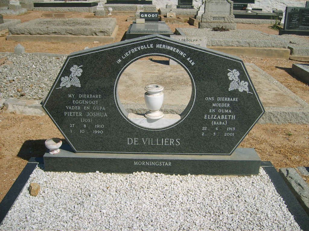 VILLIERS Pieter Joshua, de 1910-1990 &amp; Elizabeth 1913-2001