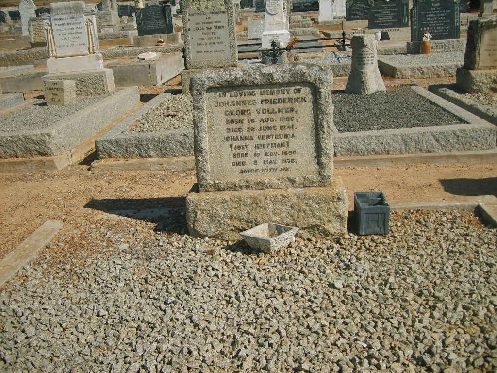 VOLLMER Johannes Friederick Georg 1886-1941 &amp; Johanna Gertruida HOFFMAN 1895-1976