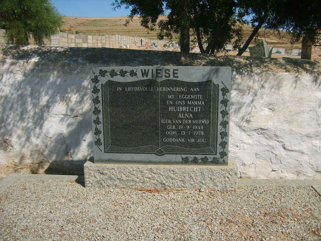 WIESE Huibrecht Alna nee VAN DER MERWE 1943-1978