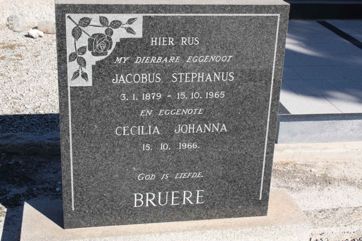 BRUERE Jacobus Stephanus 1879-1965 &amp; Cecilia Johanna  -1966