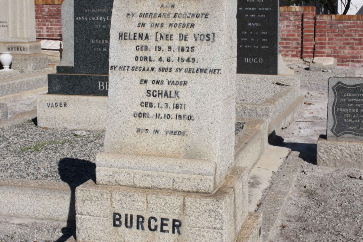 BURGER Schalk 1871-1950 &amp; Helena DE VOS 1875-1949
