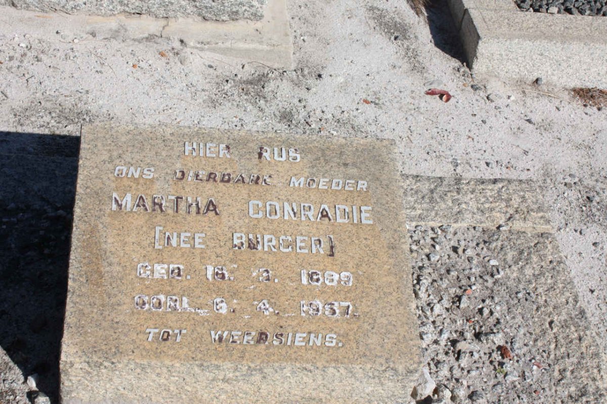 CONRADIE Martha nee BURGER 1889-1957