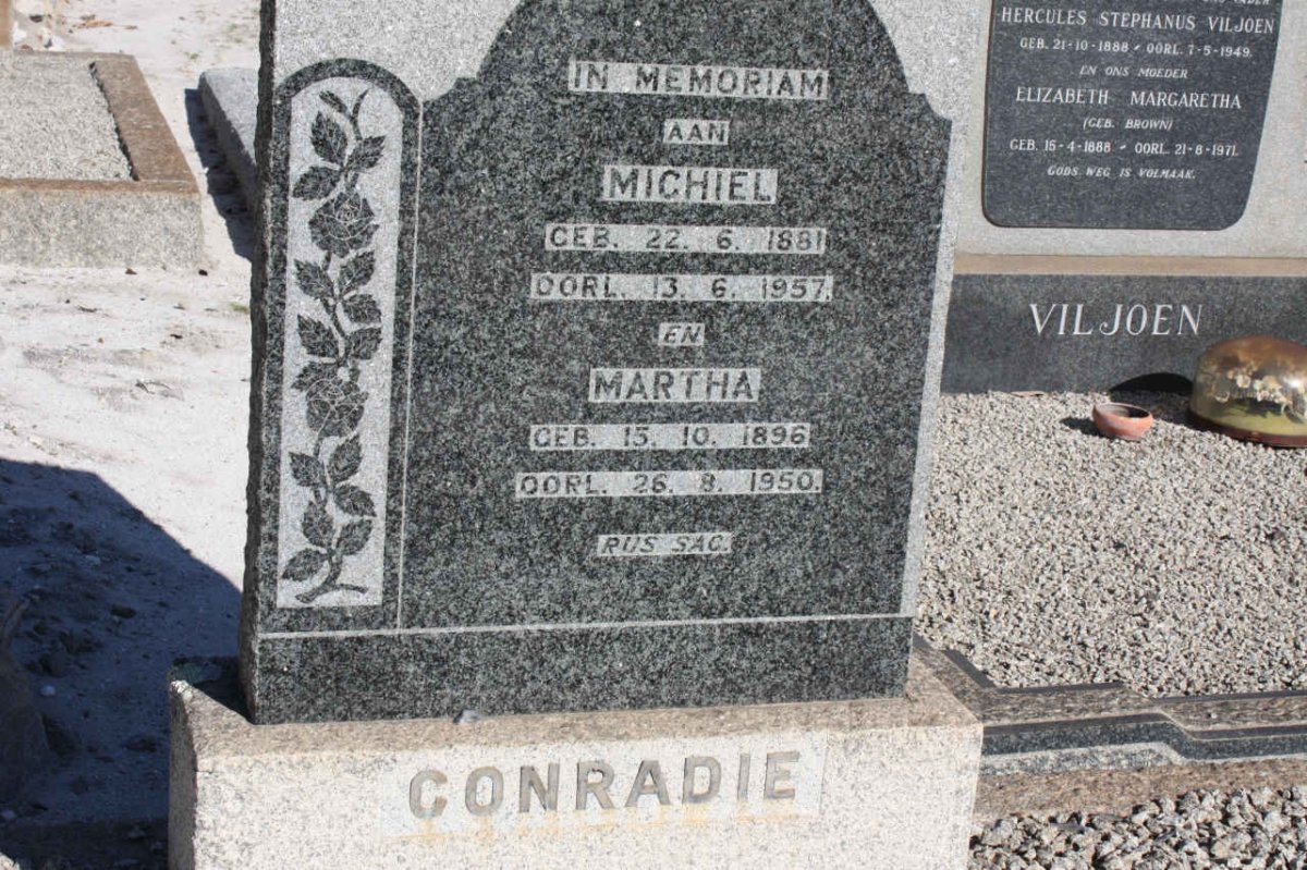 CONRADIE Michiel 1881-1957 &amp; Martha 1896-1950